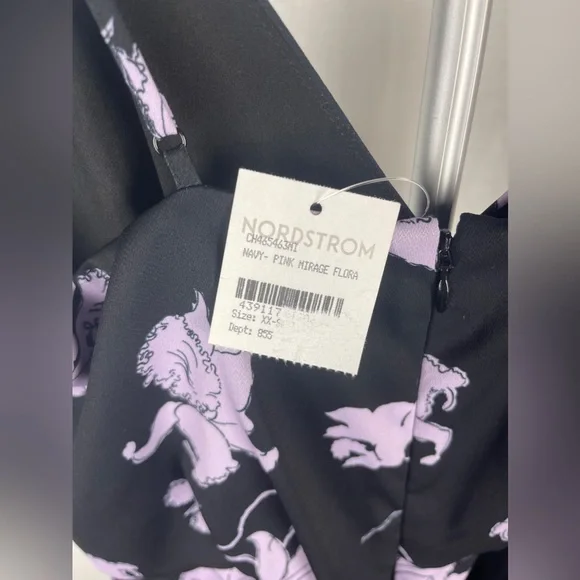 CHELSEA28 Black and Purple Faux Wrap Camisole Dress size XXS (00)NWT - Picture 12 of 14